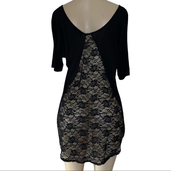 Eye Candy Lace back Bead Embellished Front Scoop Gem Studded SL Shirt - Picture 1 of 6